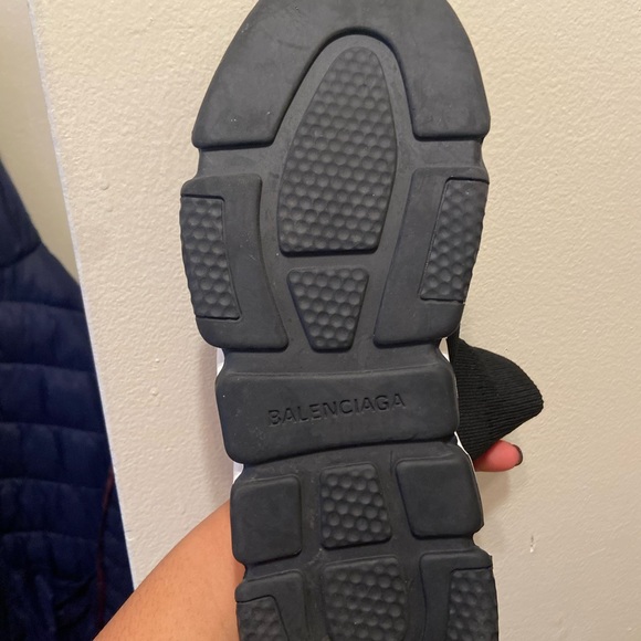 Balenciaga Speed Trainer Logo Print Black White - Picture 3 of 3